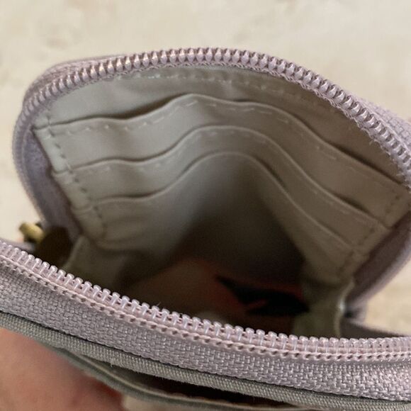 Fossil Leather &  Coated Canvas Wallet Cell Phone Wristlet  - As New - Picture 9 of 11